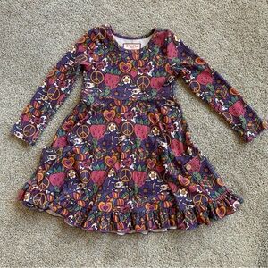 Cheeky plum 5t Long Sleeve Purple Floral & Peace Dress